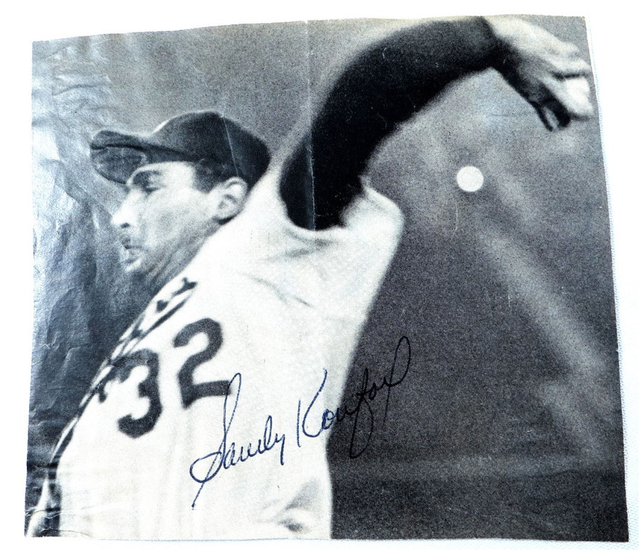 Sandy Koufax Signed Autographed Small Photo Dodgers B/W Vintage JSA AI03090