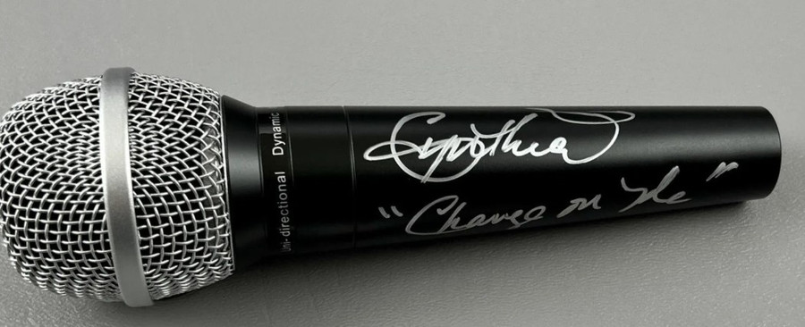Cynthia Signed Autographed Microphone "Change on Me" Singer JSA AR82164