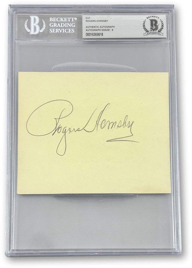 Rogers Hornsby Signed Autograph Cut Signature Cardinals BAS Slabbed 9818 9 Auto
