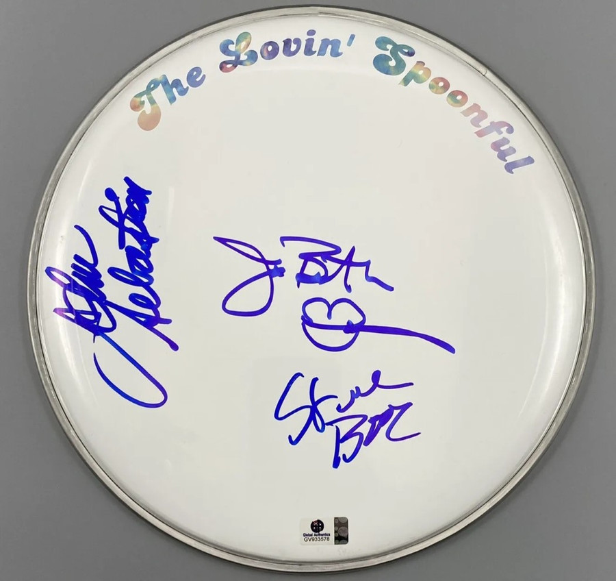The Lovin' Spoonful Band Signed Autographed 10" Drumhead Sebastian JSA AR82135
