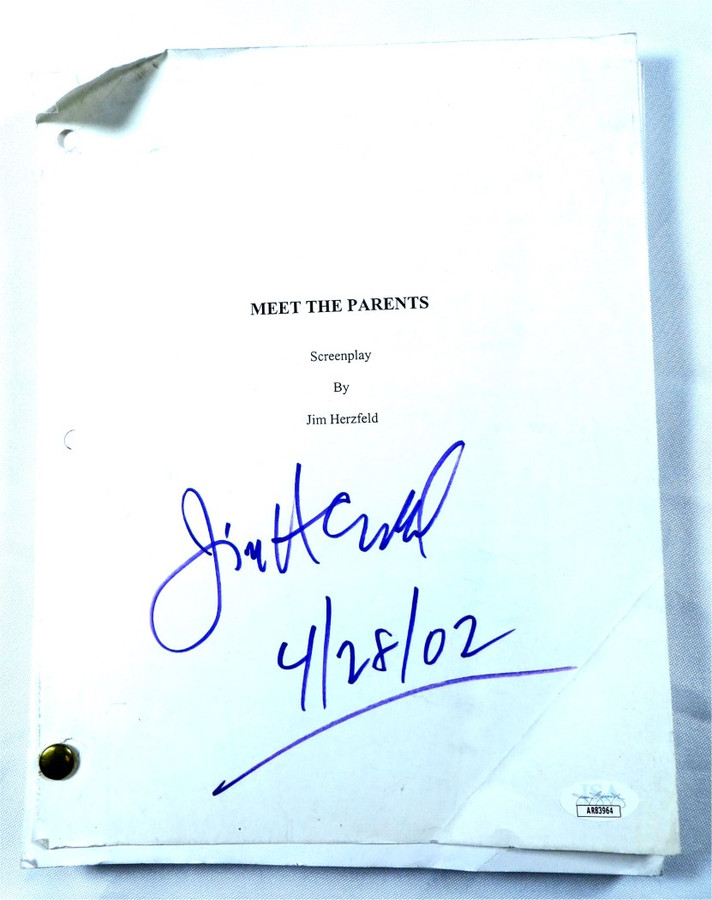 Jim Herzfeld Signed Autograph Movie Script 4/28/02 Meet the Parents JSA AR83964