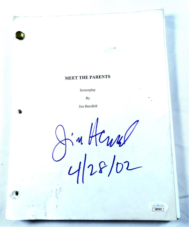 Jim Herzfeld Signed Autograph Movie Script 4/28/02 Meet the Parents JSA AR83965