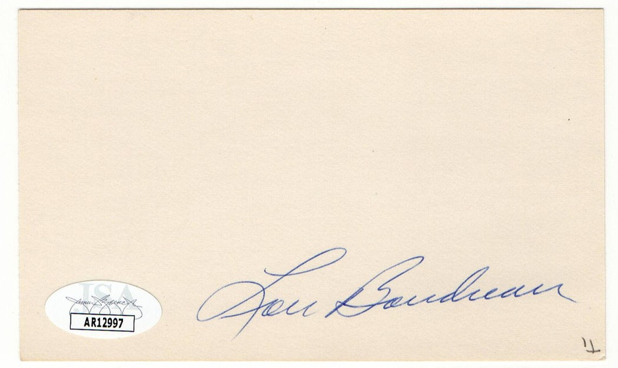 Lou Boudreau Signed Autographed Index Card Indians Red Sox HOFer JSA AR12997