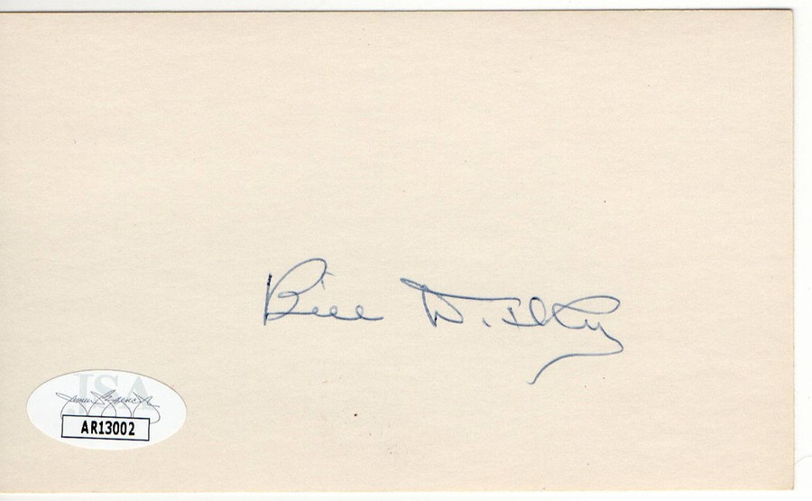 Bill Dickey Signed Autographed Index Card Yankees HOFer JSA AR13002