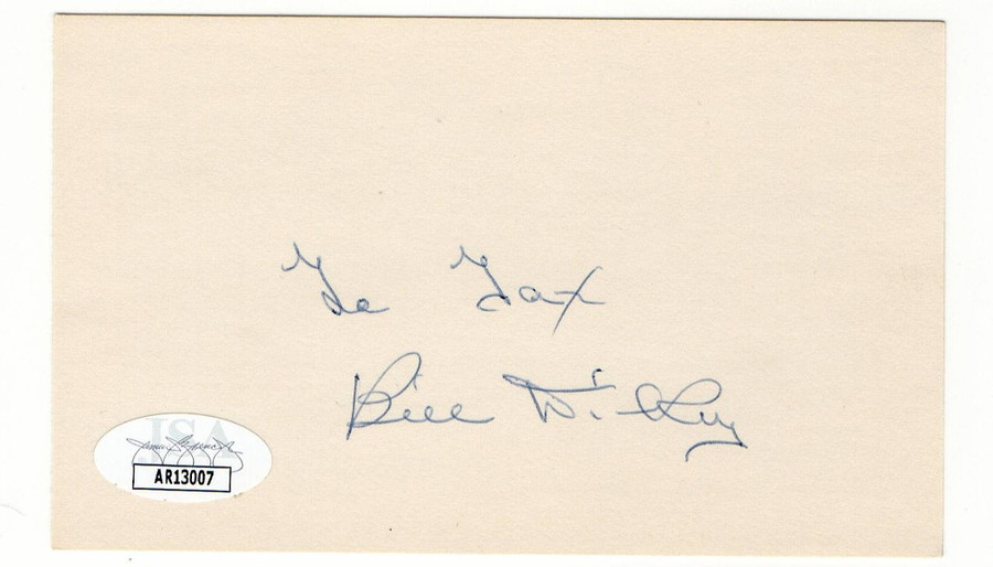 Bill Dickey Signed Autographed Index Card Yankees HOFer JSA AR13007