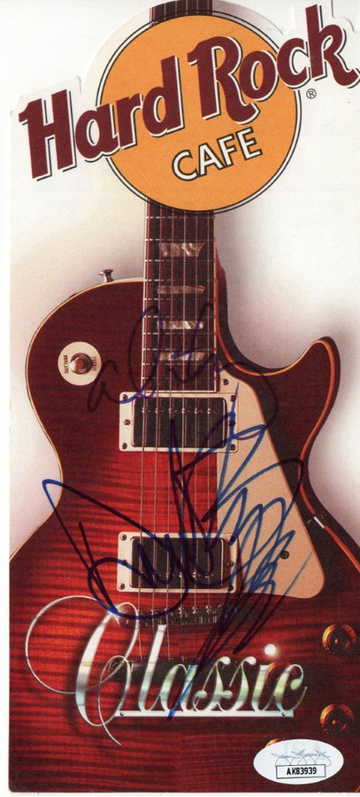 Alice Cooper David Bryan Signed Autographed Hard Rock Flyer Bon Jovi JSA AK83939