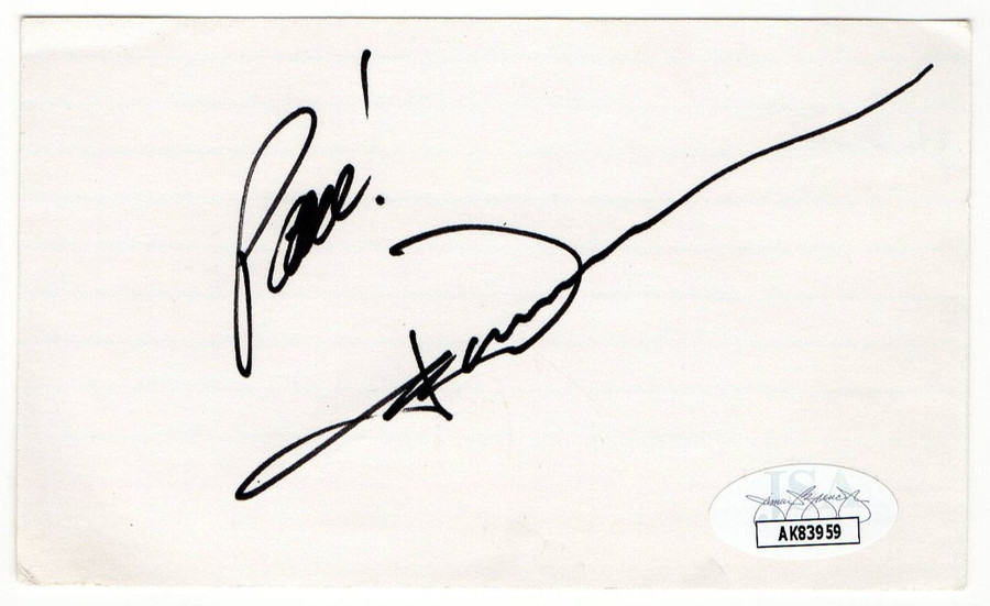 John Denver Signed Autographed Index Card Country Legend "Peace" JSA AK83959