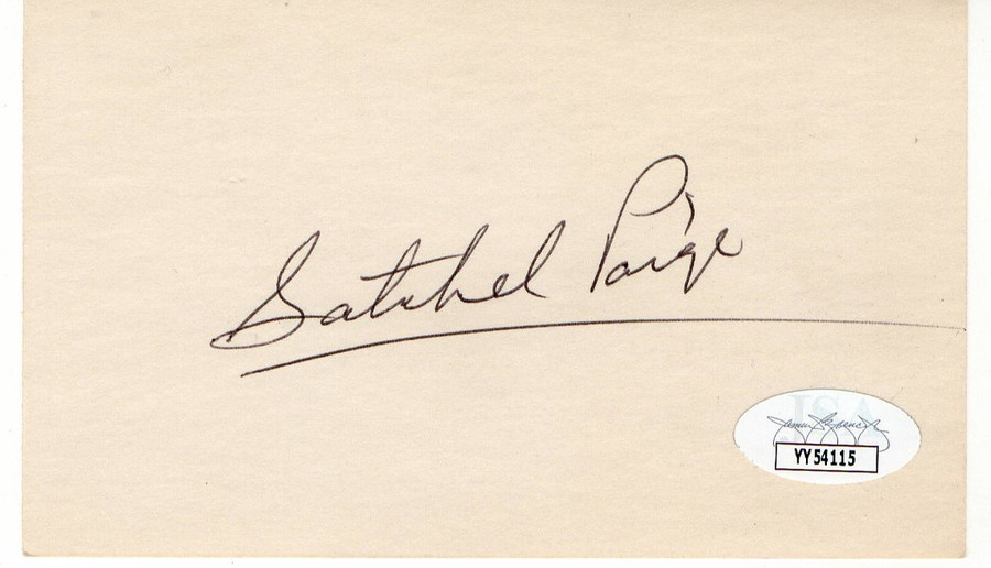 Satchel Paige Signed Autographed Index Card HOF Legend JSA LOA YY54115