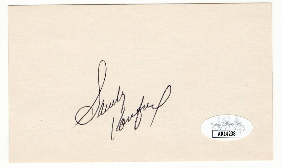 Sandy Koufax Signed Autographed Index Card Dodgers HOF Legend JSA AR14238