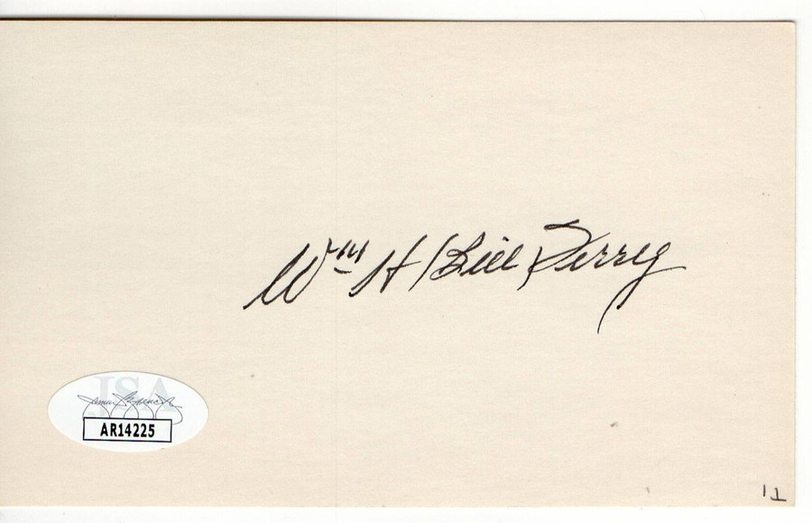 Bill Terry Signed Autographed Index Card NY Giants HOFer JSA AR14225