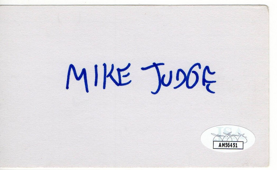 Mike Judge Signed Autographed Index Card Beavis & Butthead Creator JSA AM56451