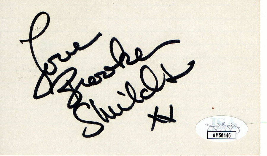 Brooke Shields Signed Autographed Index Card Blue Lagoon Pretty Baby JSA AM56446