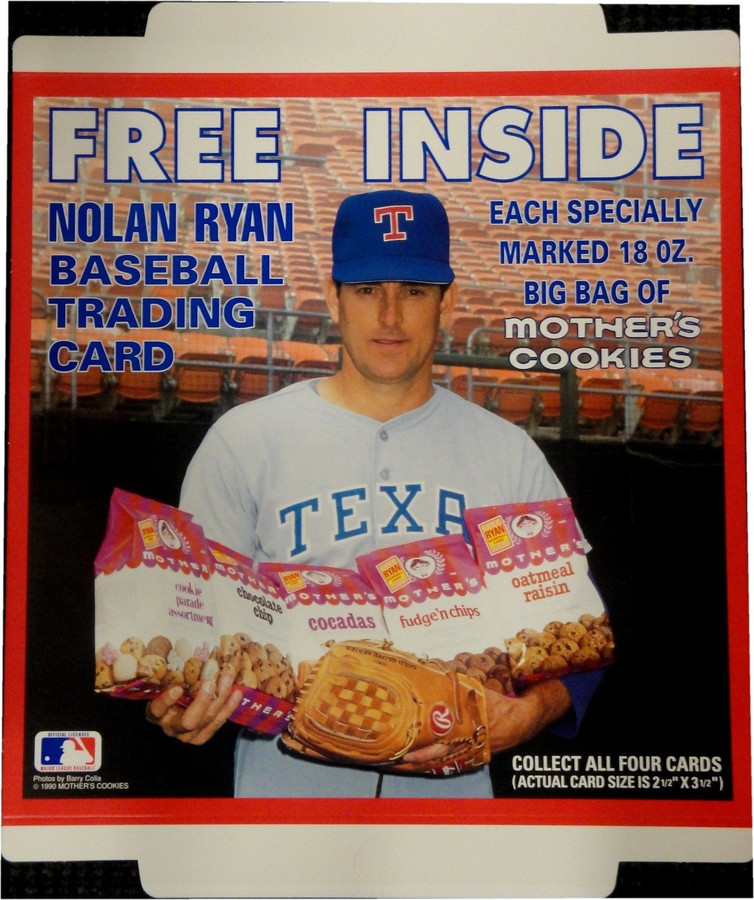 Nolan Ryan Original Mothers Cookies Advertisement 18"x22" 5000 Strikeouts New