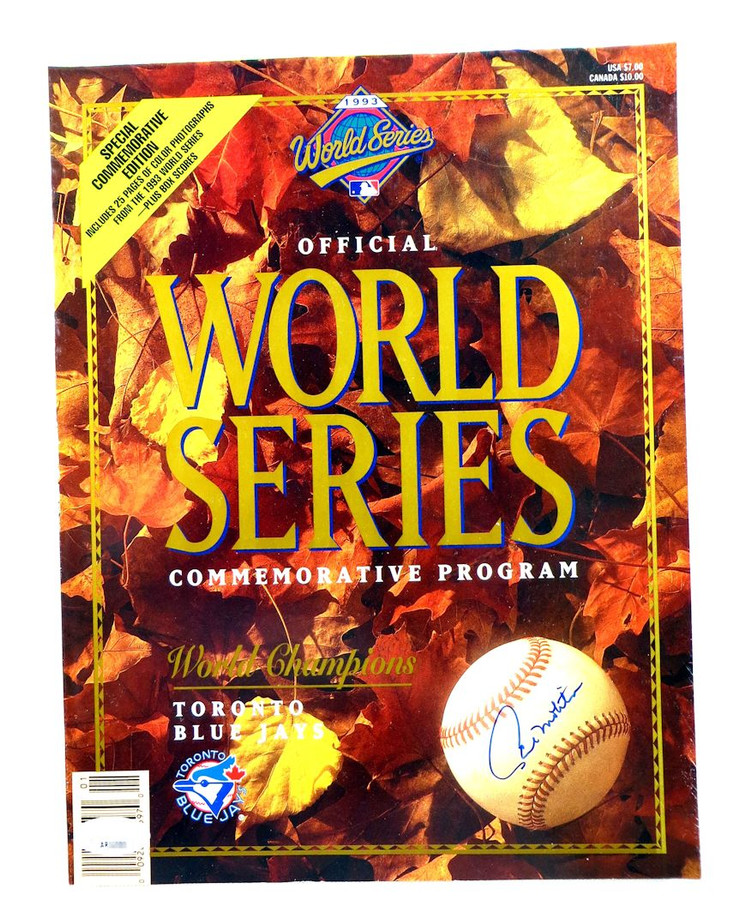 Paul Molitor Signed Autographed Program Magazine 1993 World Series Blue Jays JSA