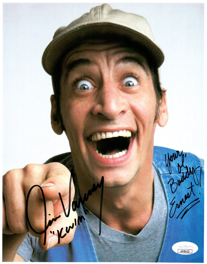 Jim Varney Signed Autographed 8X10 Photo Ernest Pointing Finger JSA AM56423