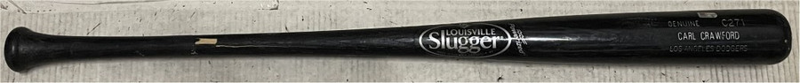 Carl Crawford Team Issued Baseball Bat Louisville Slugger Dodgers CRACKED C MLB