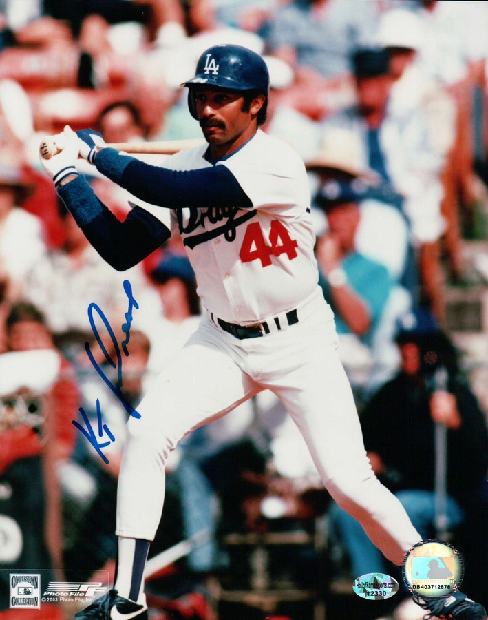 Ken Kenny Landreaux Signed 8X10 Photo Autograph LA Dodgers Home at Bat w/COA