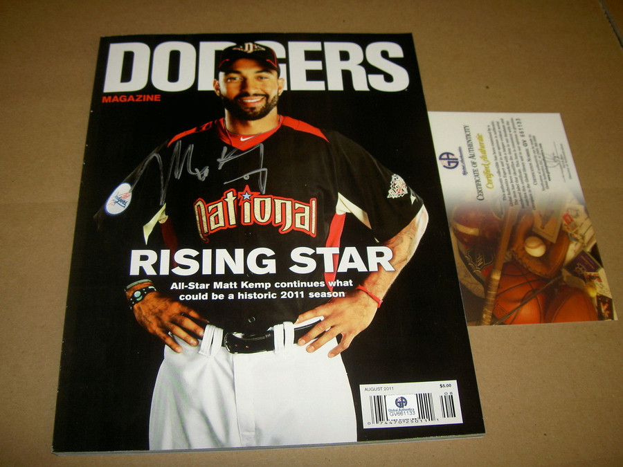 Matt Kemp Autographed Signed Dodgers Full Magazine Rising Stars GAI COA