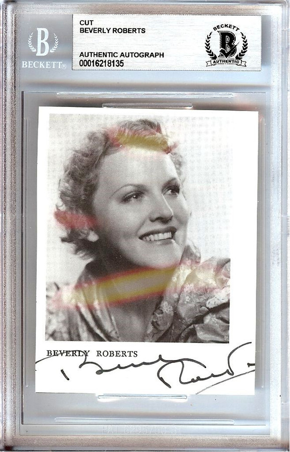 Beverly Roberts Signed Autograph Cut Signature Singer Actress BAS Encased 8135