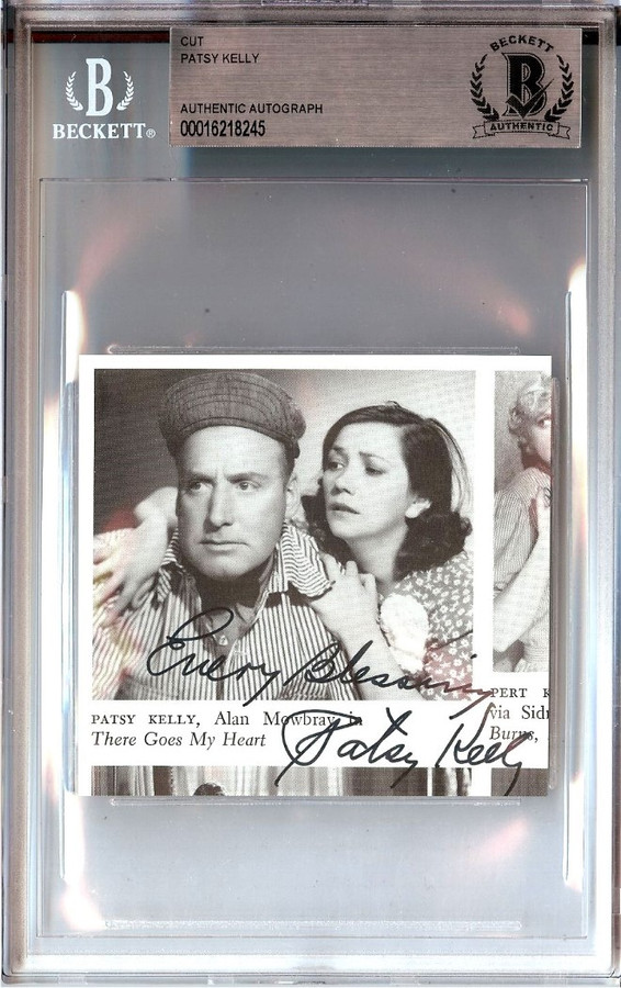 Patsy Kelly Signed Autograph Cut Signature There Goes My Heart BAS Encased 8245