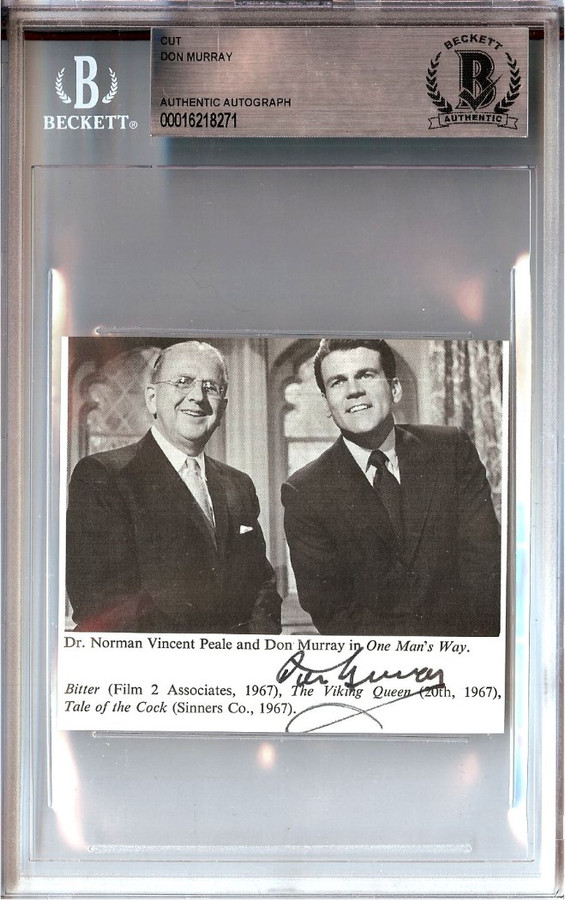 Don Murray Signed Autograph Cut Signature One Man's Way BAS Encased 8271