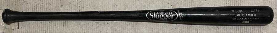 Carl Crawford Game Used Baseball Bat Louisville Slugger Dodgers CRACKED D MLB