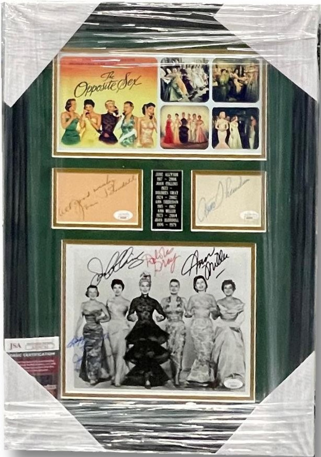 The Opposite Sex Framed Autograph  Cuts Sheridan Blondell Joan Collins +2 JSA