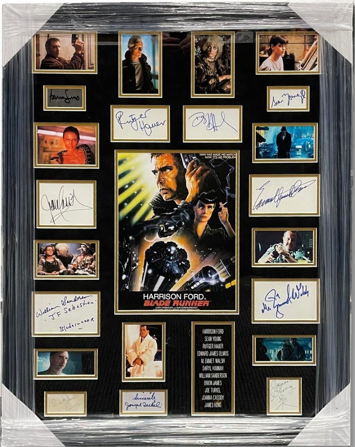 Blade Runner Cast Framed Autographed Cuts Harrison Ford Sean Young Hauer +8 JSA