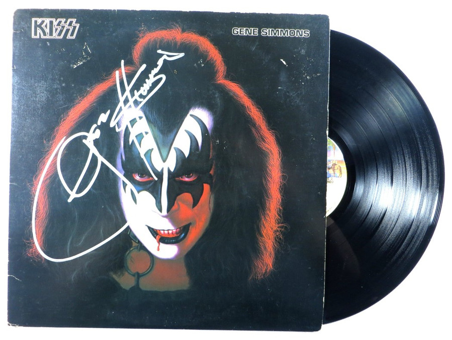 Gene Simmons Signed Autographed Record Album Cover KISS BAS BJ53075