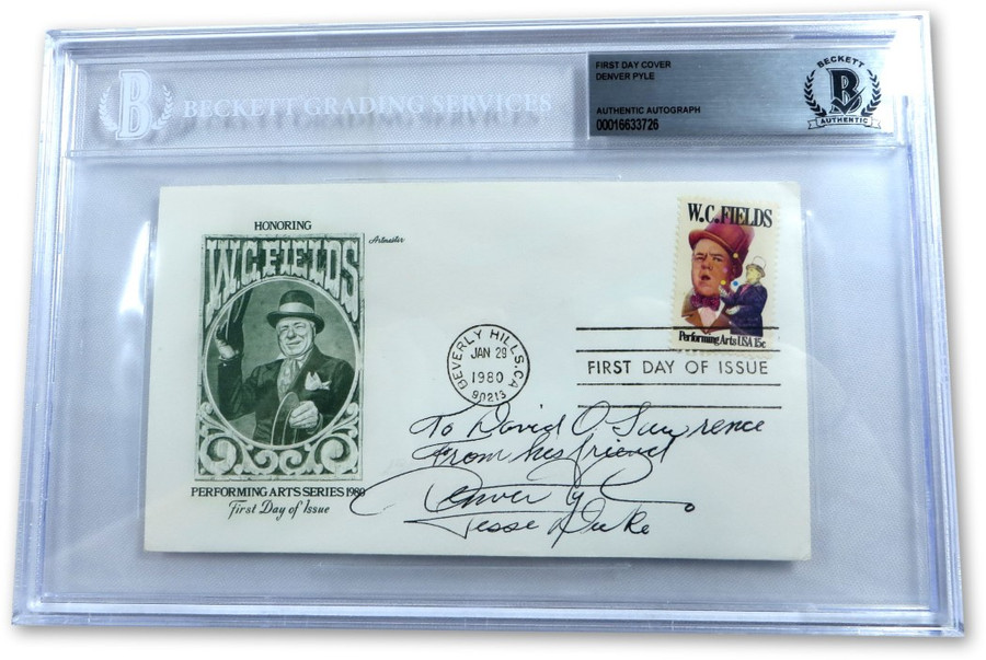 Denver Pyle Signed Autographed First Day Cover Bonnie and Clyde BAS Encased 3726