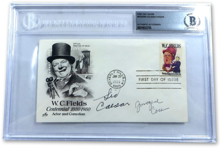 Sid Caesar Imogene Coca Signed Autographed First Day Cover  BAS Encased 3755