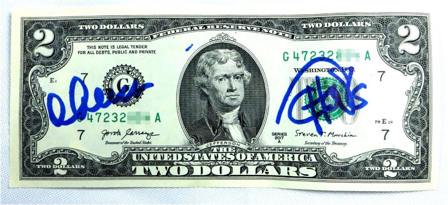 Cheech Marin Tommy Chong Dual Signed Autographed $2 Bill Cheech & Chong JSA