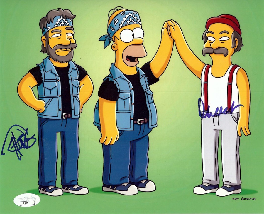 Cheech Marin Tommy Chong Dual Signed Autographed 8X10 Photo The Simpsons JSA