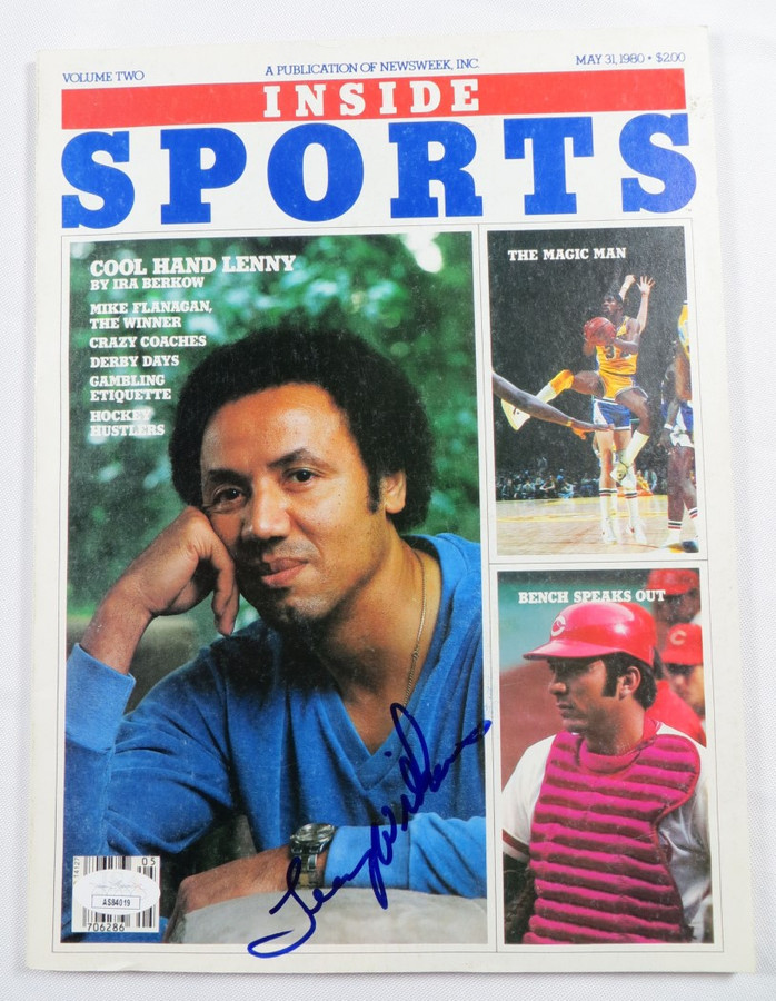 Lenny Wilkens Signed Autographed Magazine Inside Sports Cavs Hawks JSA AS84019