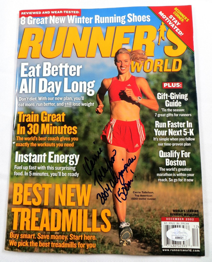 Carrie Tollefson Signed Autographed Magazine Runner's World Olympian JSA AS84021
