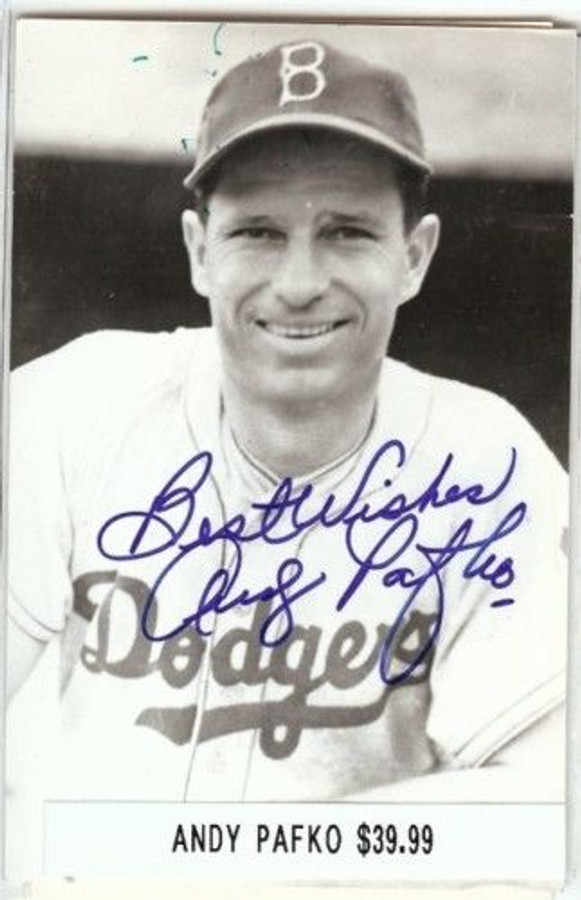 Andy Pafko Signed Vintage Postcard Auto Autograph