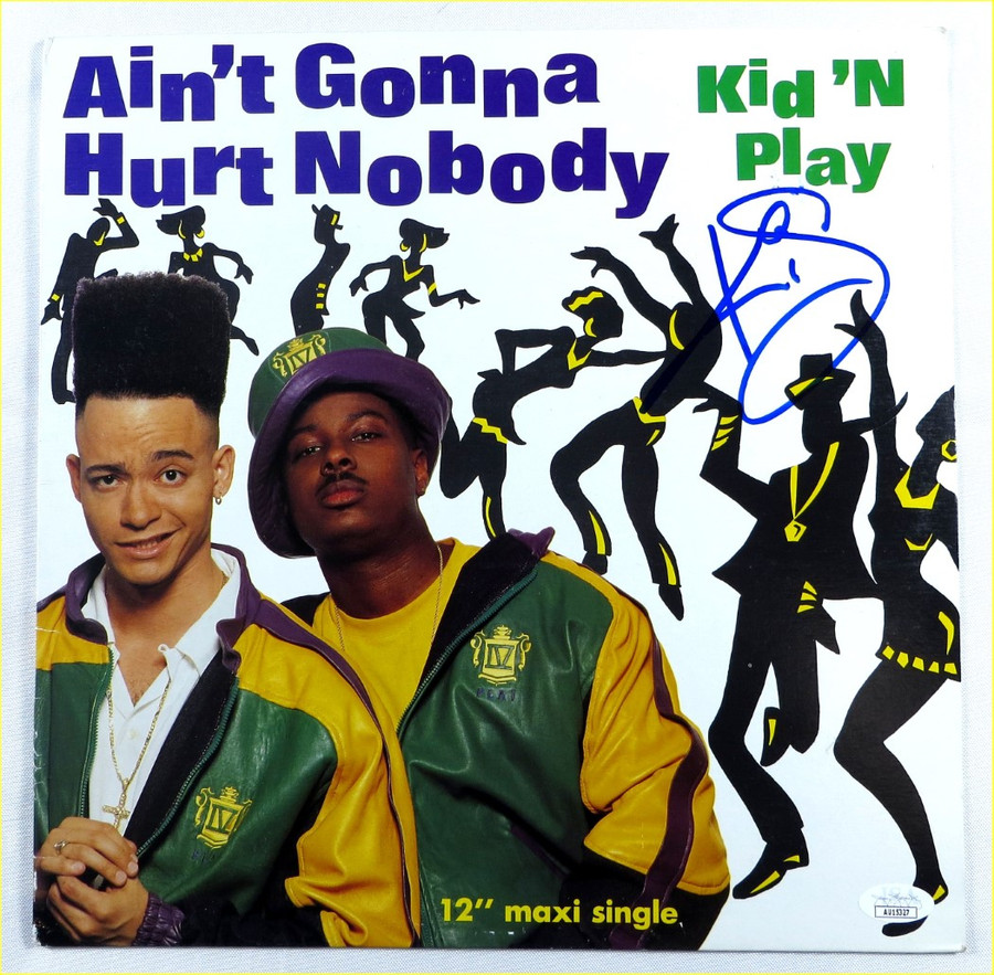 Christopher Reid "Kid" Autographed Record Album Cover Kid 'N Play JSA AU15327