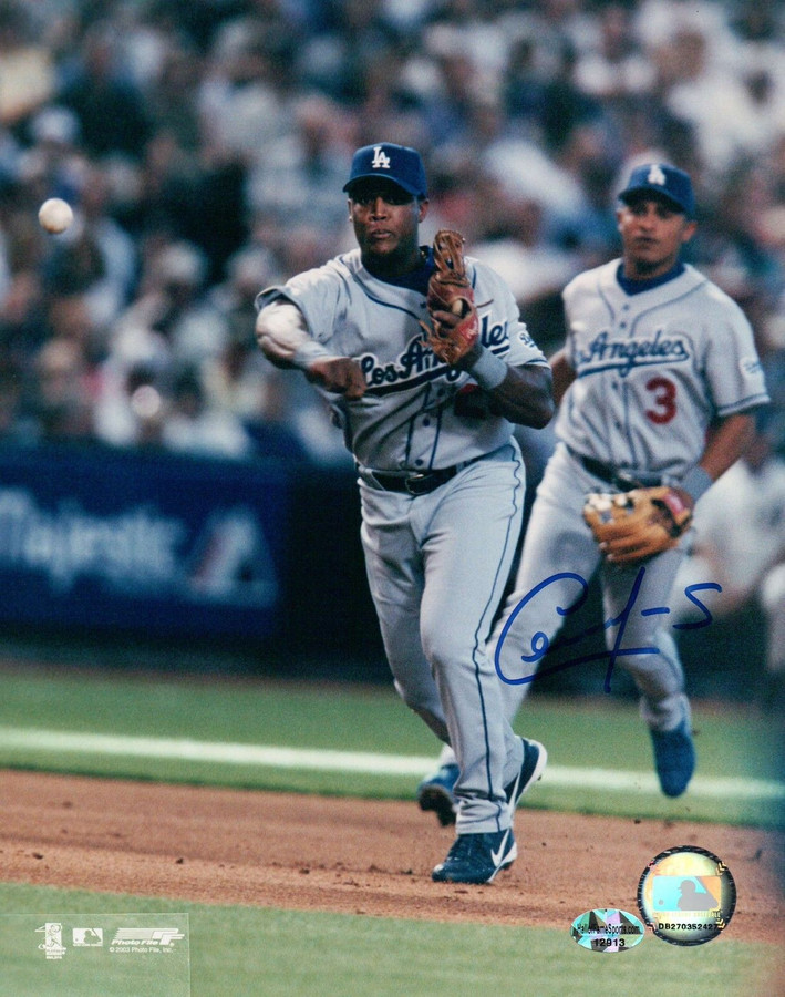 Cesar Izturis Signed 8X10 Photo Autograph LA Dodgers Ball in Air Auto w/COA