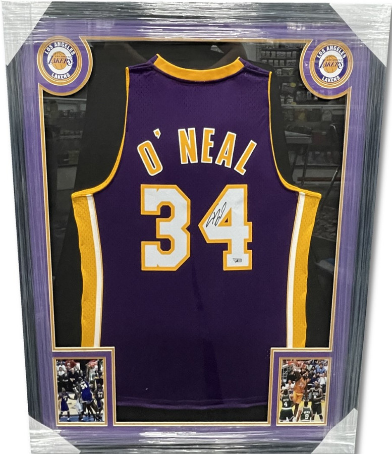 Shaquille O'Neal Signed Autographed Custom Framed Purple Jersey Lakers Fanatics