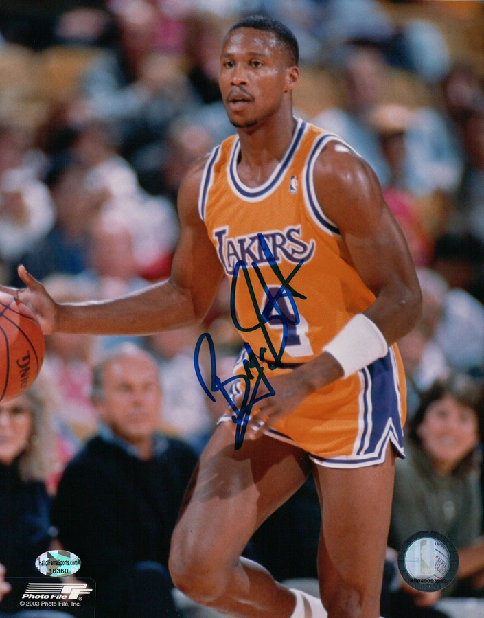 Byron Scott Signed 8X10 Autograph Photo Lakers Dribbling Center Auto Blue w/COA