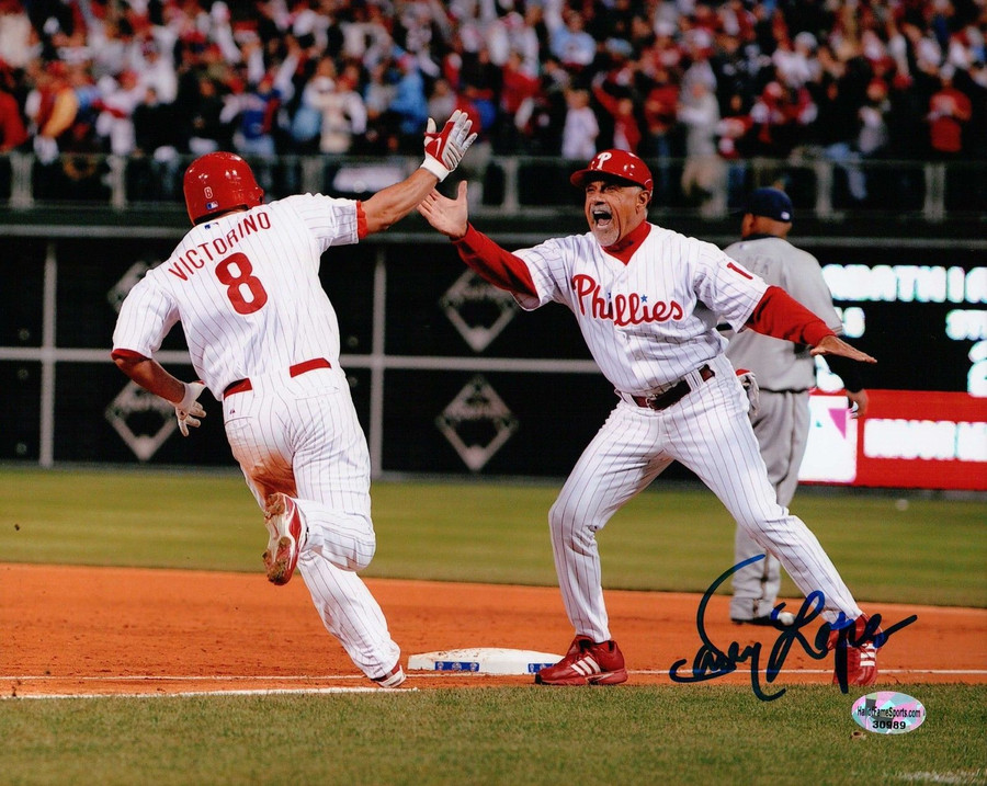 Davey Lopes Signed 8X10 Photograph Autograph Phillies World Series Coach w/COA