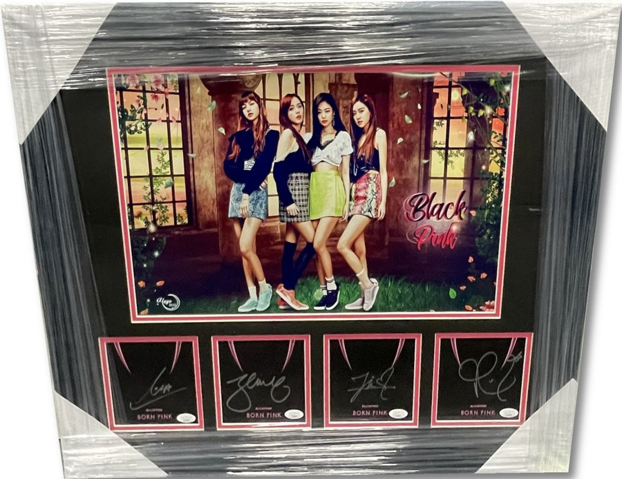 BLACKPINK Signed Autographed Custom Framed Cuts Jennie Lisa Rose Jisoo JSA