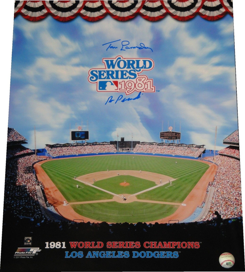 Tommy Lasorda Ron Perranoski Signed Autograph 16x20 Photo LA Dodgers 1981 WS