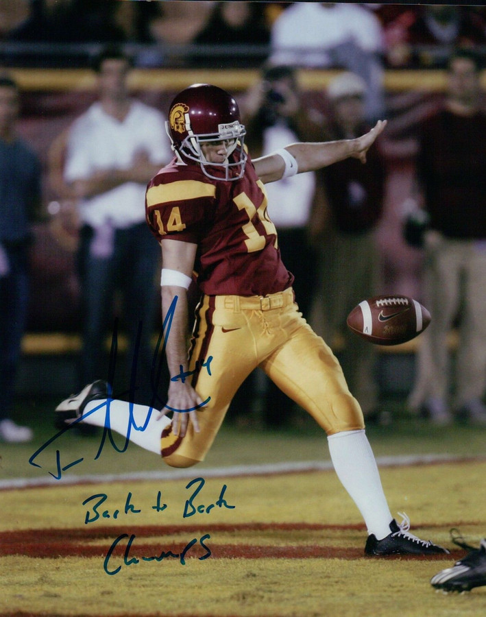 Tom Malone Signed 8X10 Photo Autograph USC "Back to Back Champs" Auto COA