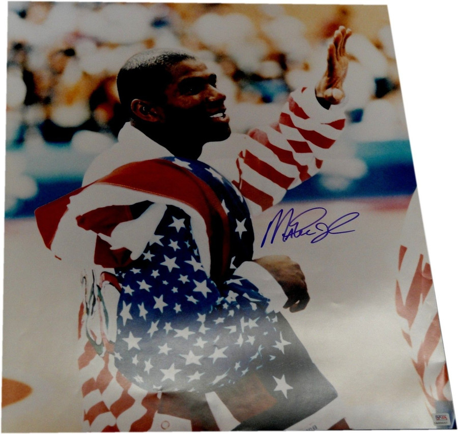 Magic Johnson Hand Signed Autographed 20x24 Photo USA Olympics 1992 Gold Winner