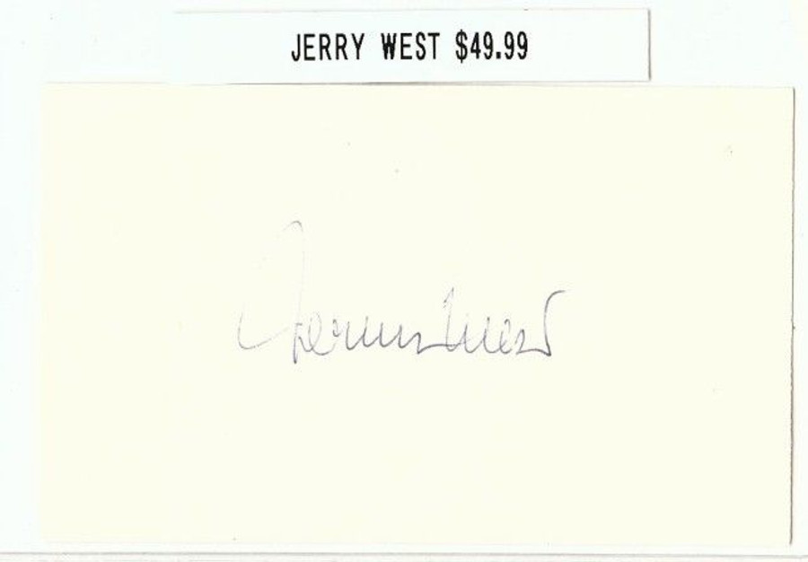 Jerry West Signed Index Card Auto Autograph Lakers B