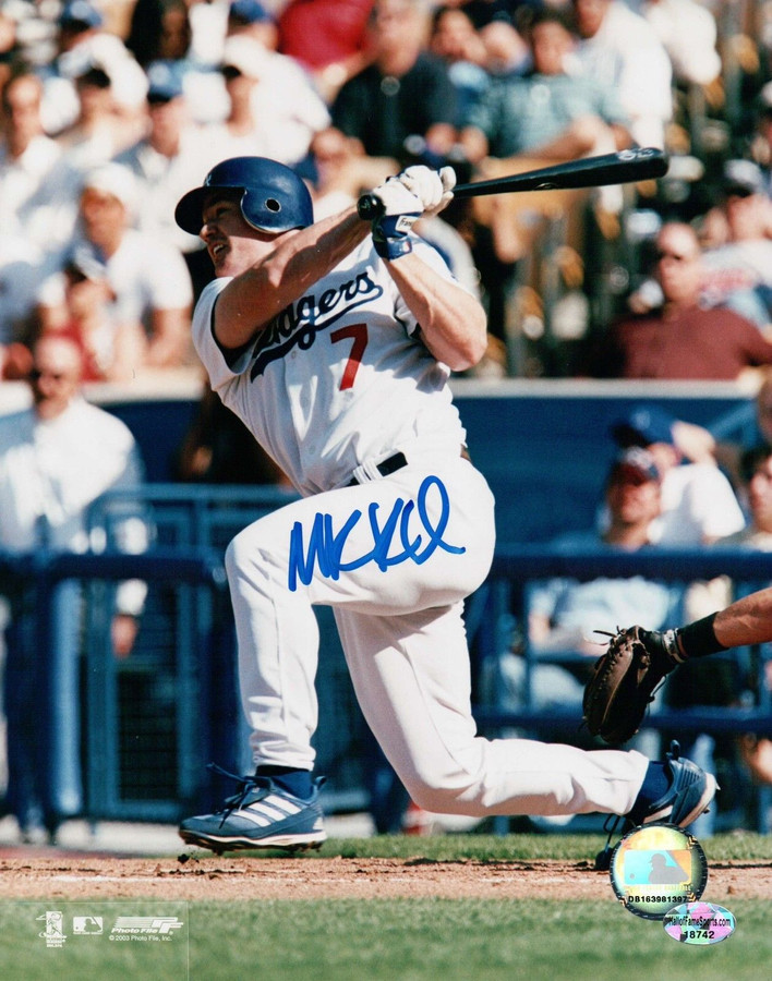 Mike Kinkade Signed 8X10 Photo Autograph Los Angeles Dodgers Swinging Auto COA