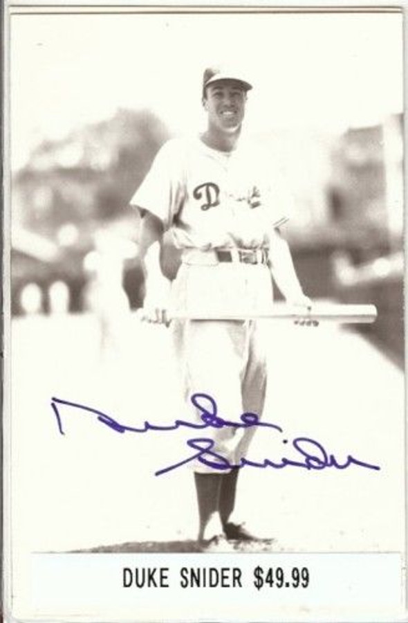 Duke Snider Signed Vintage Postcard Auto Autograph B Dodgers