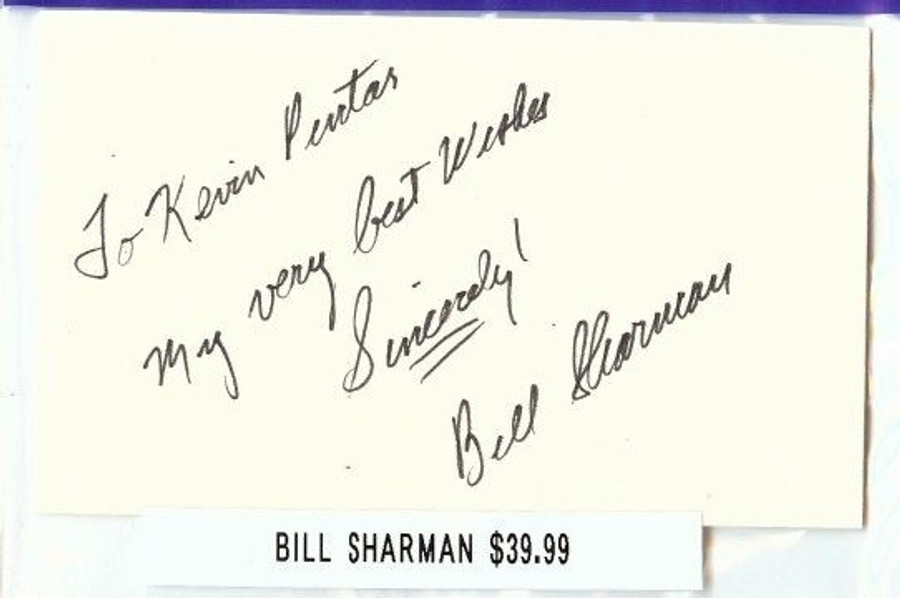 Bill Sharman Signed Index Card Auto Autograph Celtics