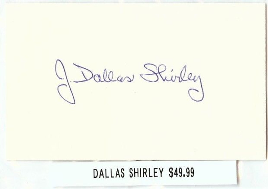 Dallas Shirley Signed Index Card Auto Autograph Referee A